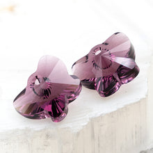 Load image into Gallery viewer, 18mm Amethyst Premium Crystal Butterfly Charm Pair
