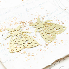 Load image into Gallery viewer, 36mm Brass Midnight Moth Charm Pair
