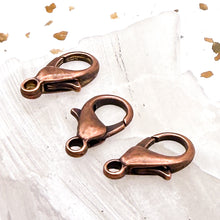 Load image into Gallery viewer, Antique Brass Lobster Clasp - 3pcs
