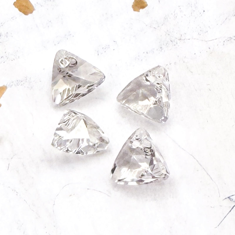8mm Silver Shade Xilion Triangle Premium Austrian Crystal Pendant Sets - 4pcs