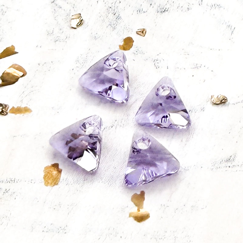 8mm Violet Xilion Triangle Premium Austrian Crystal Pendant Sets - 4pcs