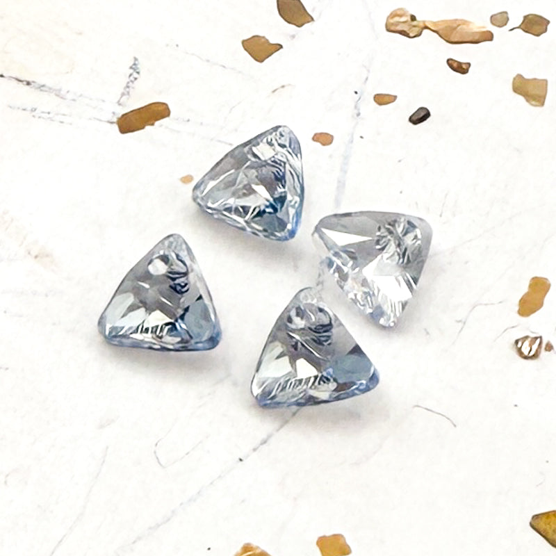 8mm Blue Shade Triangle Bead Austrian Crystal - 4pcs