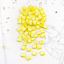 Load image into Gallery viewer, Matte Opaque Yellow Tila Beads
