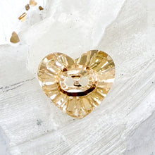 Load image into Gallery viewer, 16x14mm Golden Shadow Premium Crystal Heart Button
