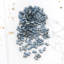 Load image into Gallery viewer, Matte Metallic Silver Grey Half Tila Beads
