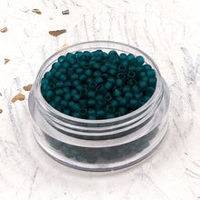 Load image into Gallery viewer, 11/0 Round Transparent Frosted Teal Seed Bead Tube
