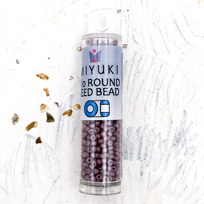 11/0 Round Fancy Frosted Rose Beige Seed Bead Tube