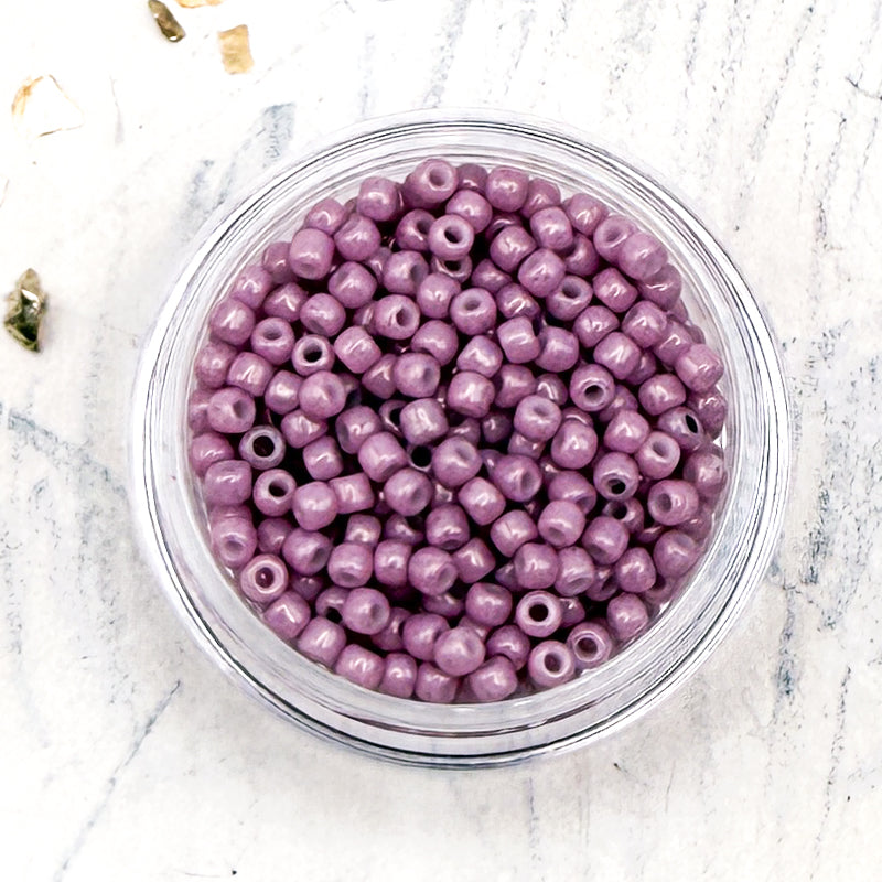 11/0 Round Opaque Lustered Pale Mauve Seed Bead Tube