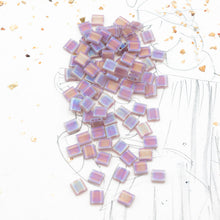 Load image into Gallery viewer, Matte Transparent Smoke Amethyst AB Tila Beads
