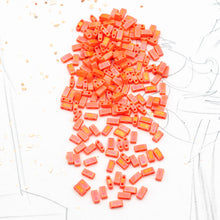 Load image into Gallery viewer, Matte Opaque Orange AB Half Tila Beads
