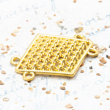 Load image into Gallery viewer, Matte Gold Turkish Diamond Shaped 4-Loop Connector
