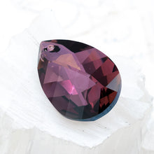 Load image into Gallery viewer, 30mm Lilac Shadow Leaf Drop Premium Austrian Crystal Pendant
