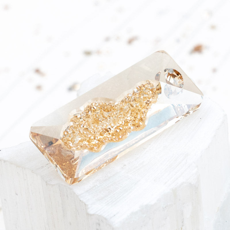36mm Golden Shadow Growing Premium Crystal Pendant
