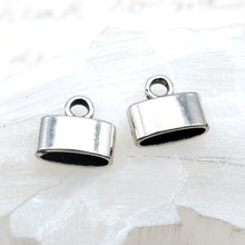 Load image into Gallery viewer, Simple Antique Silver Cord End Cap - 2 pcs
