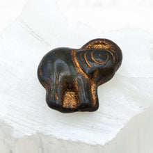 Load image into Gallery viewer, Grape with Brown Wash Elephant Czech Bead
