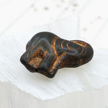 Load image into Gallery viewer, Grape with Brown Wash Elephant Czech Bead
