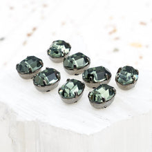 Load image into Gallery viewer, 8mm Irnite Green Oval Sew on Stones with 2 Holes - 8 pcs
