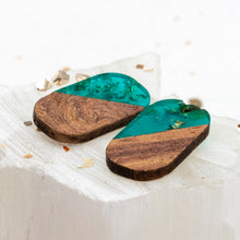 Load image into Gallery viewer, Small Blue Wooden and Acrylic Charm Pair
