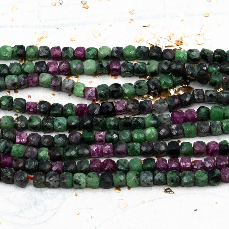 Ruby Zoisite Bead Strand