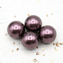 Load image into Gallery viewer, 16mm Burgundy Premium Austrian Pearl Beads - 4 pcs
