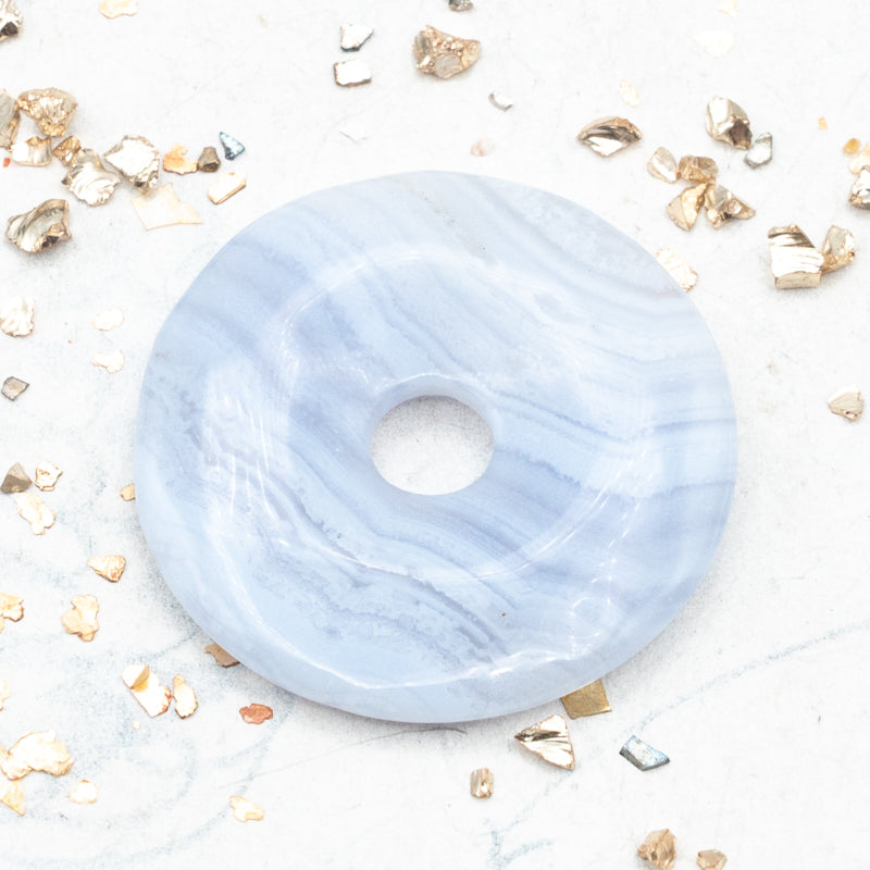 Blue-Lace Agate Donut - 1pc