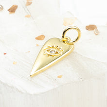 Load image into Gallery viewer, All Seeing Eye Heart with Rhinestones Charm
