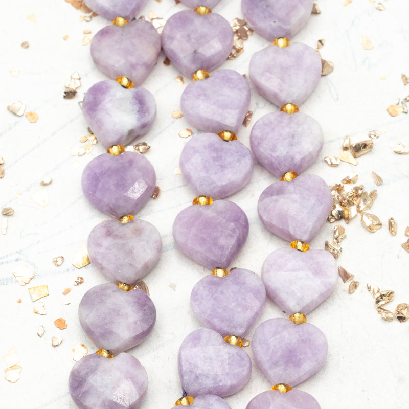 Lepidolite Heart Focal Bead