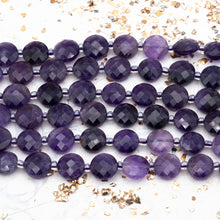 Load image into Gallery viewer, Amethyst Coin Stone Bead Strand
