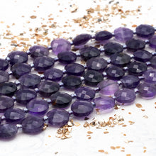 Load image into Gallery viewer, Amethyst Coin Stone Bead Strand
