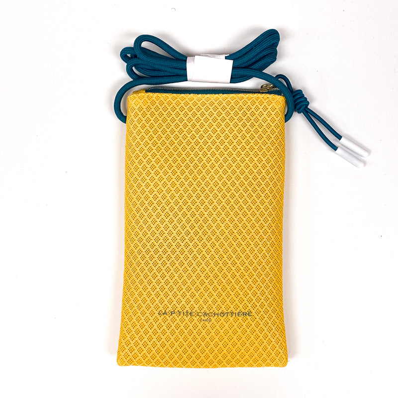 Yellow and Teal Small Travel Pouch - Paris Find