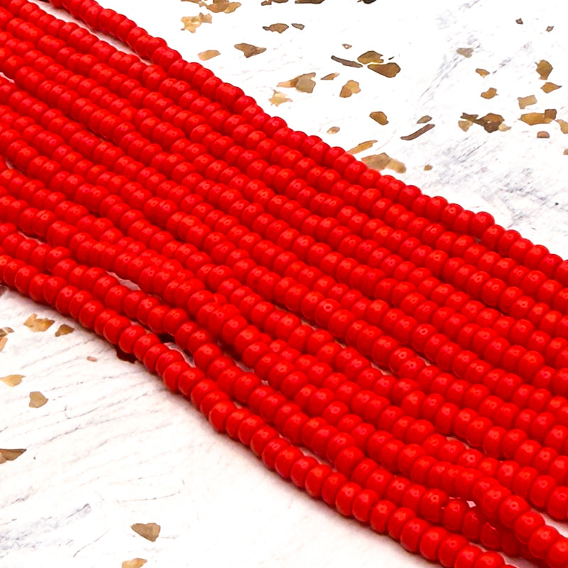 8/0 Right On Red Seed Bead Hank