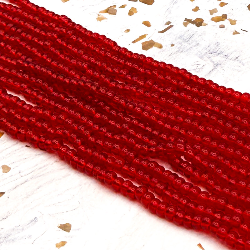 8/0 Patriotic Red Seed Bead Hank