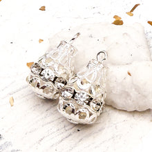 Load image into Gallery viewer, Silver and Crystal Bell Charm Pair
