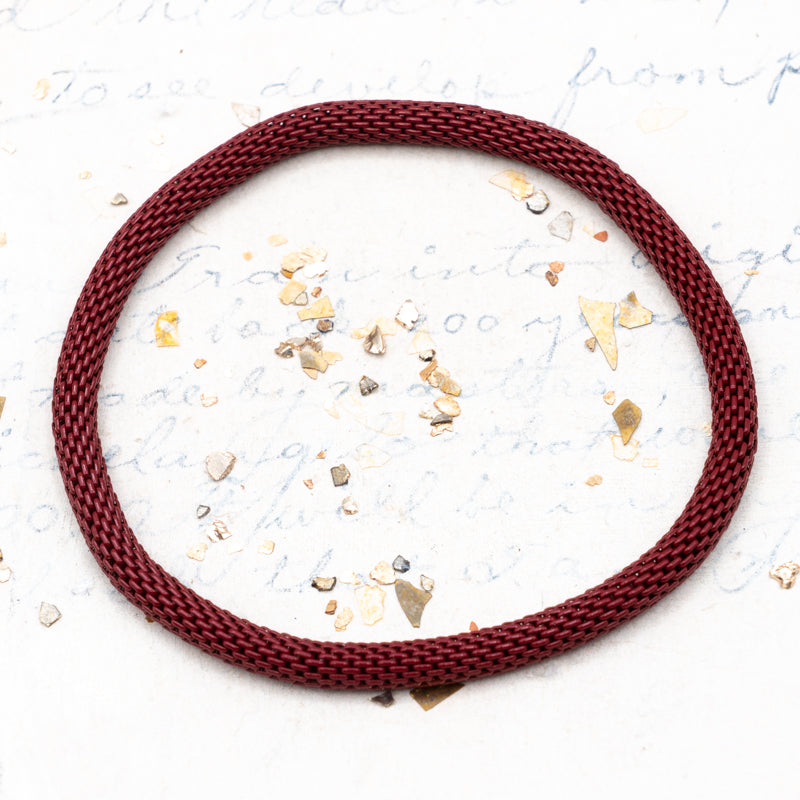 Rich Red Mesh Chain Stretch Bracelet  - Paris Find!