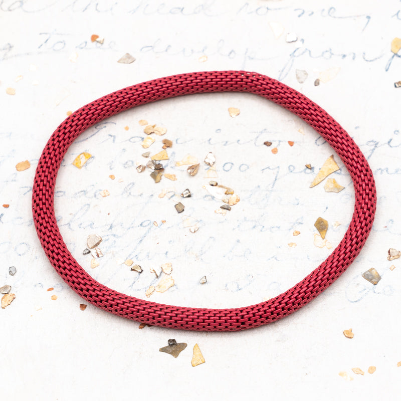 Pink Salmon Mesh Chain Stretch Bracelet  - Paris Find!