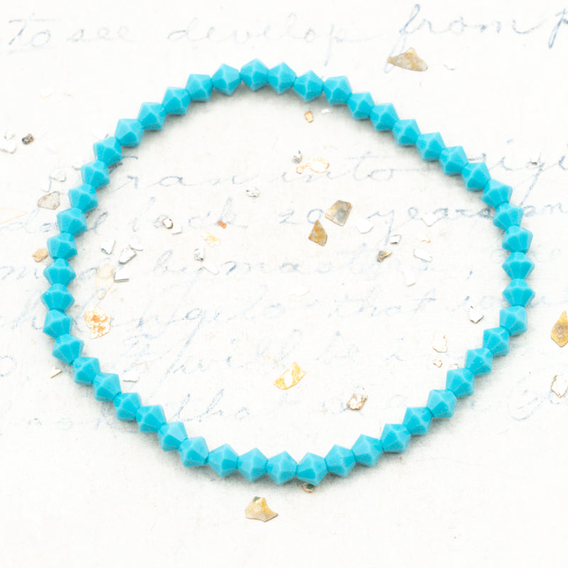Turquoise Crystal Stretch Bracelet  - Paris Find!