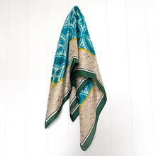 Load image into Gallery viewer, Blue Mosaic Printed Square Scarf - Paris Find!
