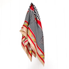 Load image into Gallery viewer, Tassels with Red Printed Square Scarf - Paris Find!
