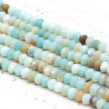 Load image into Gallery viewer, 4x6mm AAA Natural Amazonite Faceted Rondelle Gemstone Bead Strand
