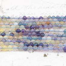 Load image into Gallery viewer, 4mm AAA Natural Fluorite Faceted Round Gemstone Bead Strand
