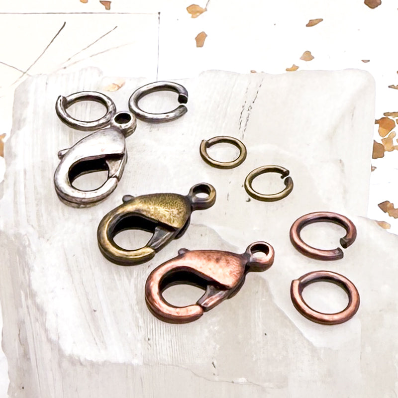 11.9mm Lobster Claw Clasp Mixed Metal-3 pairs