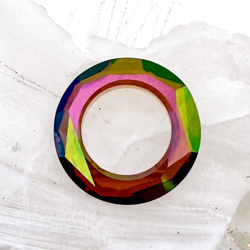 20mm Smoked Amber Premium Crystal Cosmic Ring