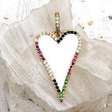 Load image into Gallery viewer, Golden Plated White Heart With Enamel Pendant
