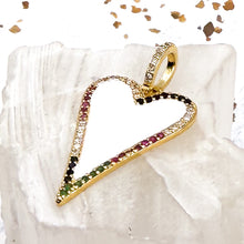 Load image into Gallery viewer, Golden Plated White Heart With Enamel Pendant
