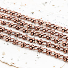 Load image into Gallery viewer, 6.5mm Antique Copper Steampunk Cable Chain - 1 Foot
