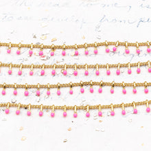 Load image into Gallery viewer, Barbie Pink Enameled Paddles on Curb Chain - 1 Foot
