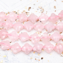 Load image into Gallery viewer, Pink Quartz Gemstone Clover Beads - 6pcs
