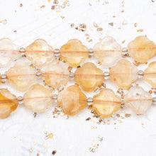 Load image into Gallery viewer, Citrine Gemstone Clover Beads - 6pcs
