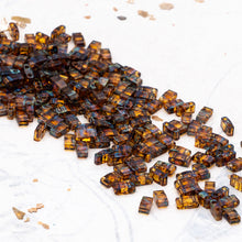 Load image into Gallery viewer, Dark Amber Half Tila Beads
