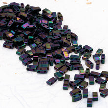 Load image into Gallery viewer, Dark Plum Half Tila Beads
